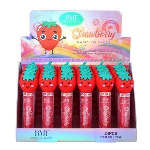 ROMANTIC BEAUTY - STRAWBERRY MAGIC LIP GLOSS DISPLAY 24 PCS